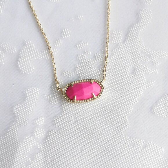 Kendra Scott Elisa Gold Necklace Pink Magnesite - Picture 1 of 3